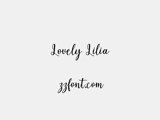 Lovely Lilia