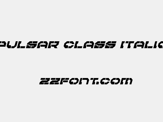 Pulsar Class Italic