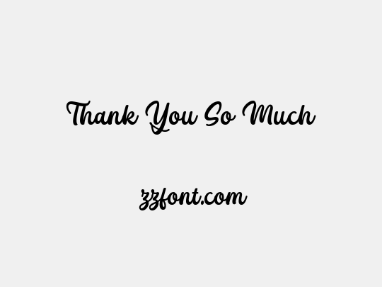 Thank You So Much