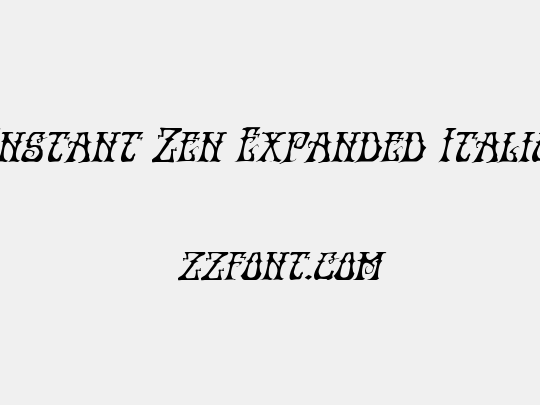 Instant Zen Expanded Italic