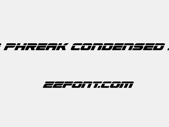Speed Phreak Condensed Italic
