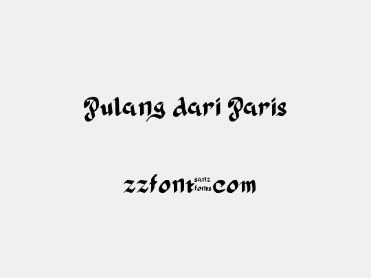 Pulang dari Paris