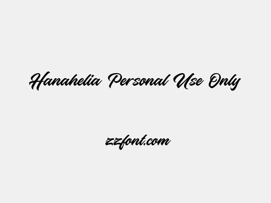 Hanahelia Personal Use Only