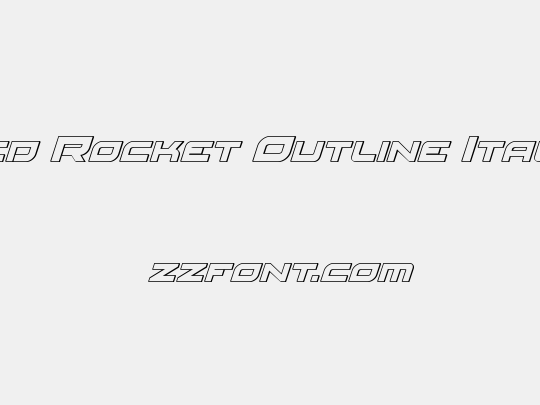 Red Rocket Outline Italic
