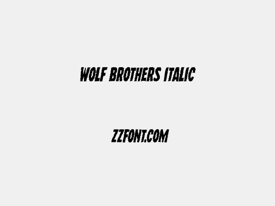 Wolf Brothers Italic