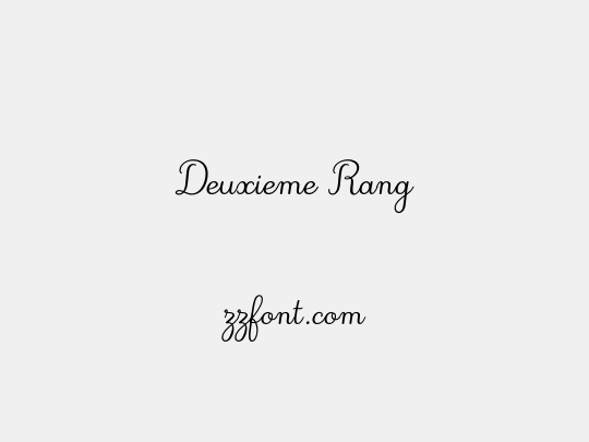 Deuxieme Rang