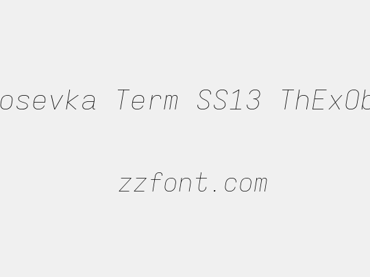 Iosevka Term SS13 ThExObl