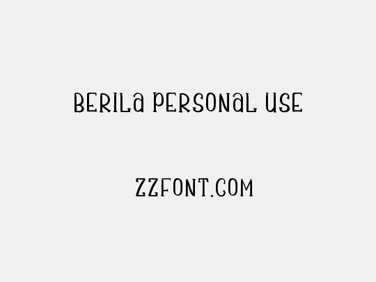 Berila PERSONAL USE