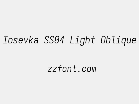Iosevka SS04 Light Oblique