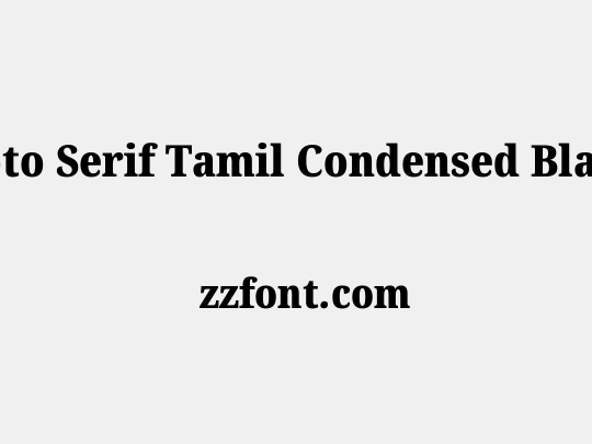 Noto Serif Tamil Condensed Black