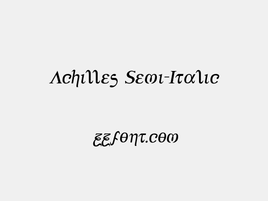 Achilles Semi-Italic