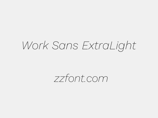 Work Sans ExtraLight