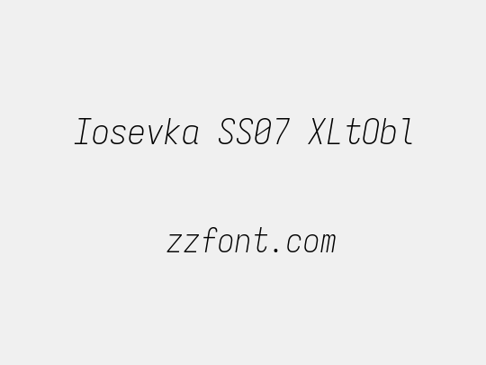 Iosevka SS07 XLtObl