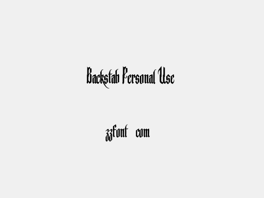 Backstab Personal Use 