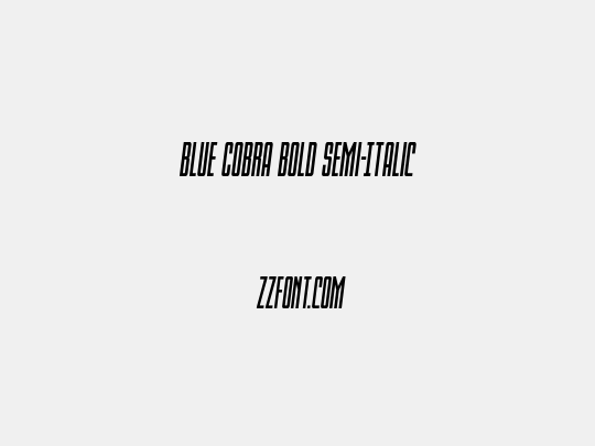 Blue Cobra Bold Semi-Italic