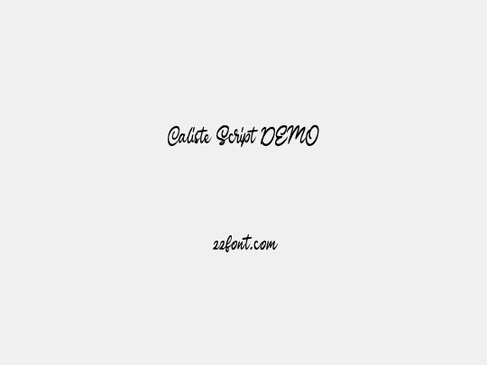 Caliste Script DEMO