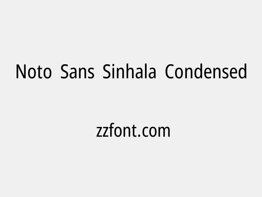 Noto Sans Sinhala Condensed