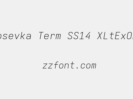 Iosevka Term SS14 XLtExObl