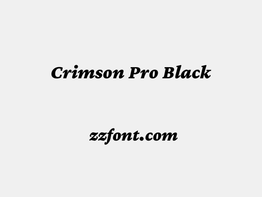 Crimson Pro Black