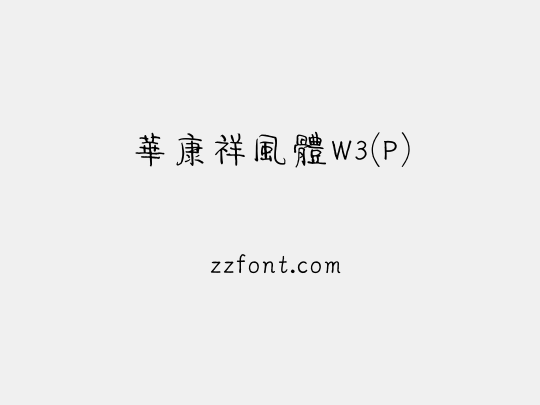 華康祥風體W3(P)