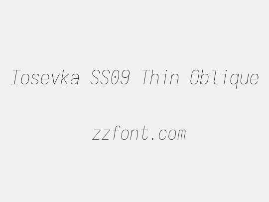 Iosevka SS09 Thin Oblique