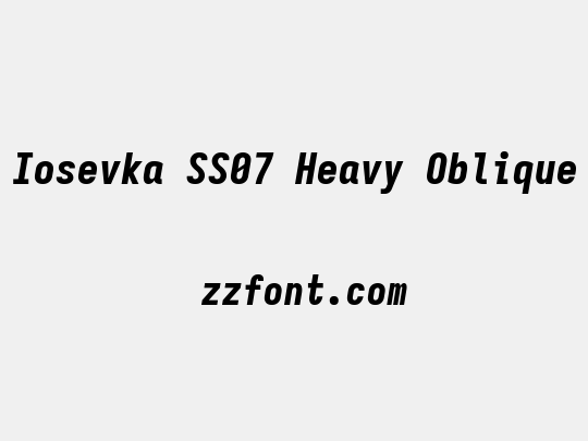 Iosevka SS07 Heavy Oblique