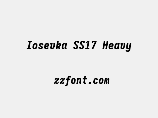 Iosevka SS17 Heavy