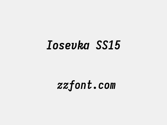 Iosevka SS15