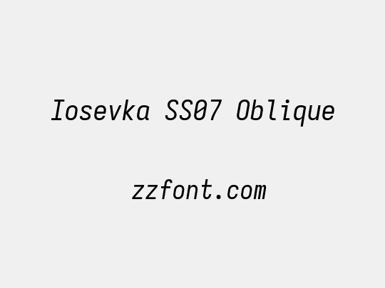Iosevka SS07 Oblique