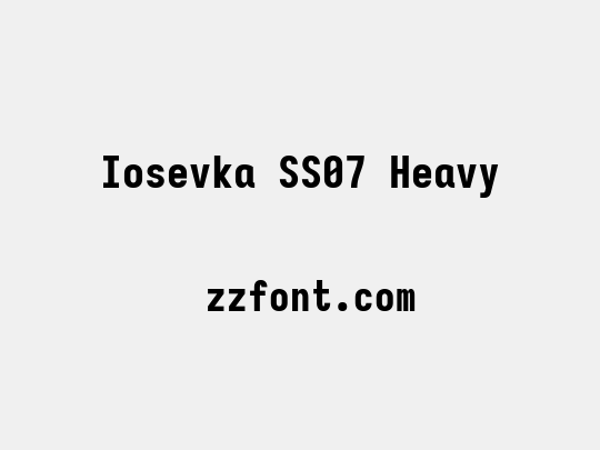 Iosevka SS07 Heavy