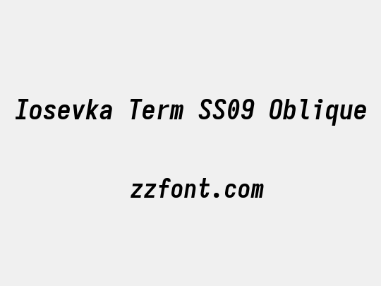 Iosevka Term SS09 Oblique