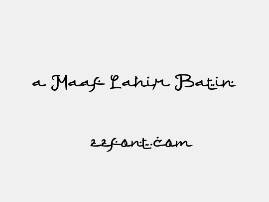 a Maaf Lahir Batin