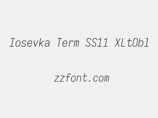 Iosevka Term SS11 XLtObl