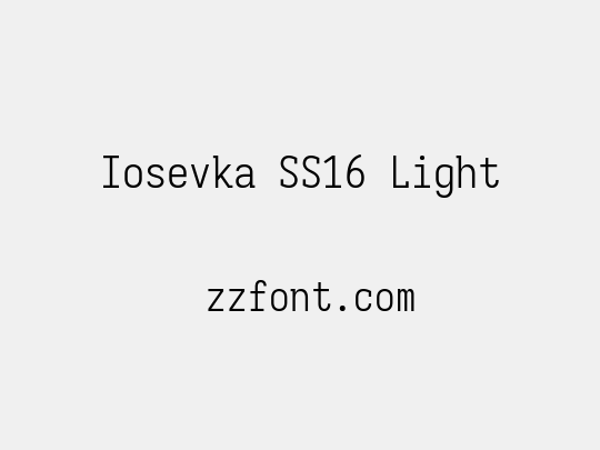 Iosevka SS16 Light