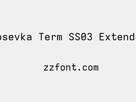 Iosevka Term SS03 Extended