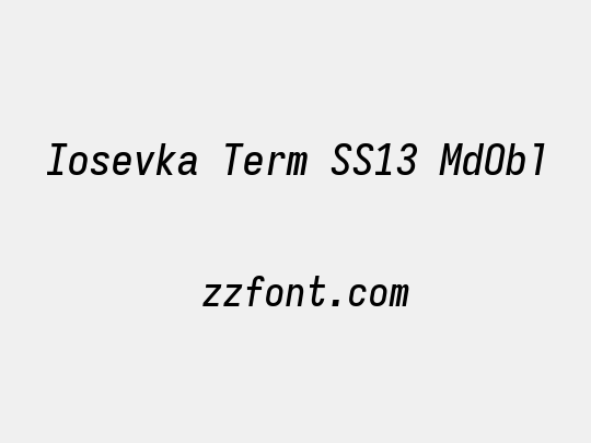 Iosevka Term SS13 MdObl