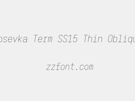 Iosevka Term SS15 Thin Oblique