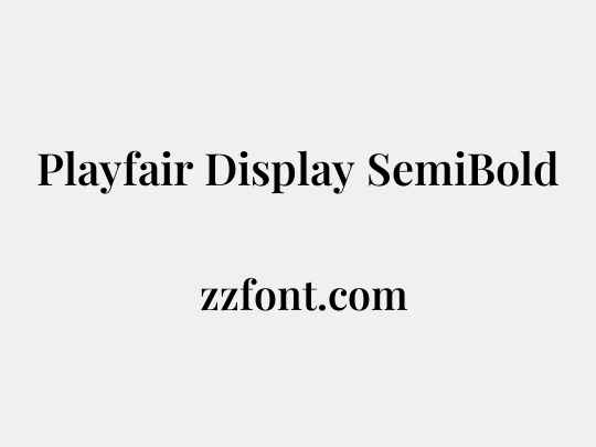 Playfair Display SemiBold