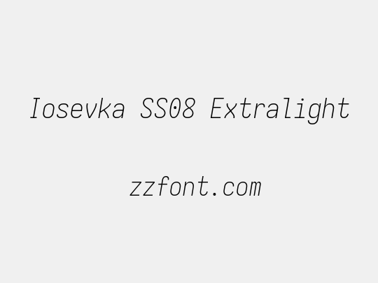 Iosevka SS08 Extralight