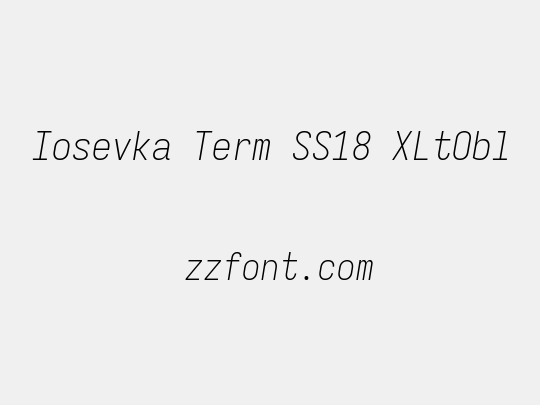 Iosevka Term SS18 XLtObl