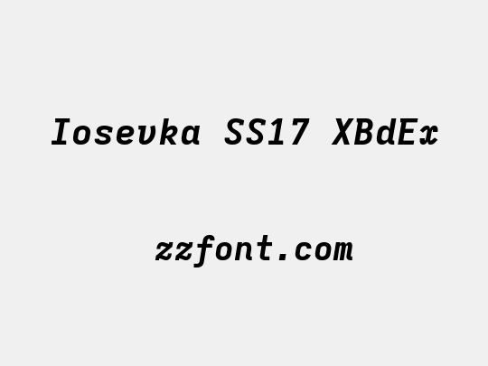 Iosevka SS17 XBdEx