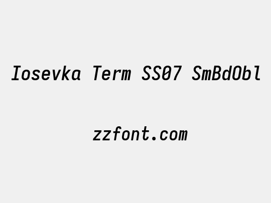 Iosevka Term SS07 SmBdObl