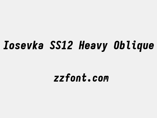 Iosevka SS12 Heavy Oblique