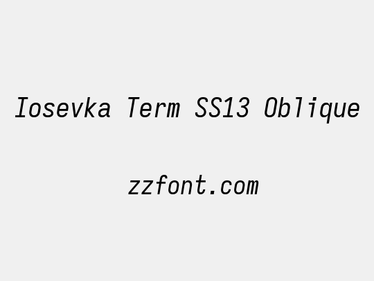 Iosevka Term SS13 Oblique