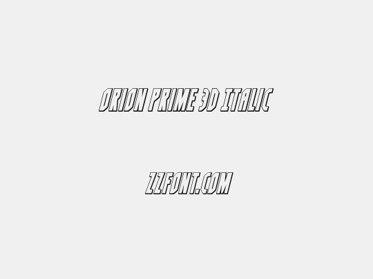 Orion Prime 3D Italic