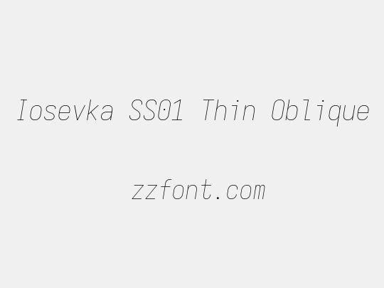 Iosevka SS01 Thin Oblique