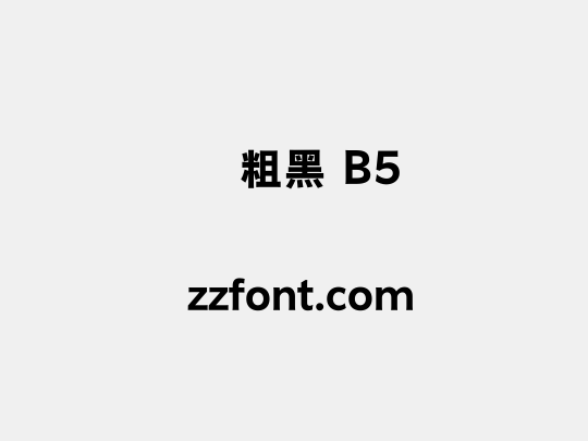 汉仪粗黑 B5