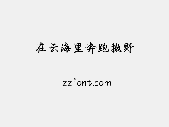 在云海里奔跑撒野