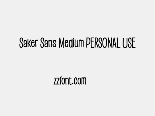 Saker Sans Medium PERSONAL USE