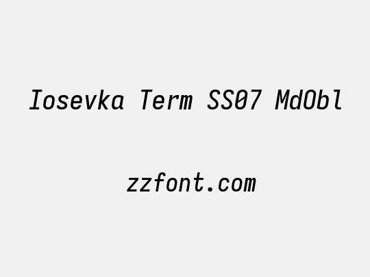 Iosevka Term SS07 MdObl
